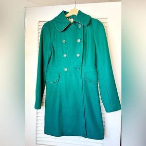 Emerald green/teal pea coat Trade Mark Tulle Original Clothing, small